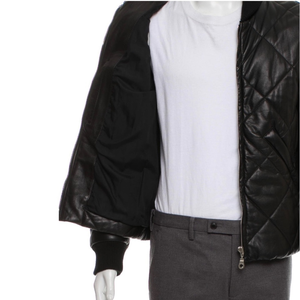 Authentic Kenzo Quilted Leather Bomber Jacket - Picture 3 of 5
